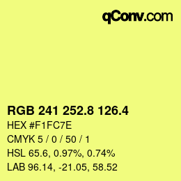 カラーコード: RGB 241 252.8 126.4 | qconv.com