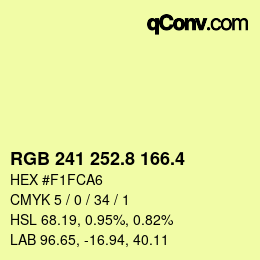 カラーコード: RGB 241 252.8 166.4 | qconv.com