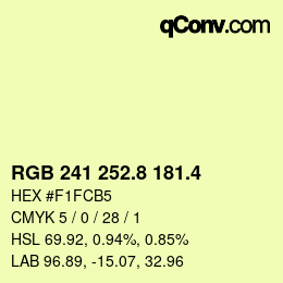 カラーコード: RGB 241 252.8 181.4 | qconv.com