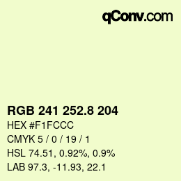 カラーコード: RGB 241 252.8 204 | qconv.com