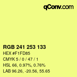 カラーコード: RGB 241 253 133 | qconv.com