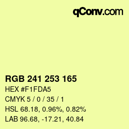 カラーコード: RGB 241 253 165 | qconv.com