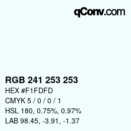 Color code: RGB 241 253 253 | qconv.com