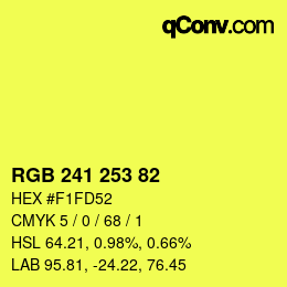 Color code: RGB 241 253 82 | qconv.com