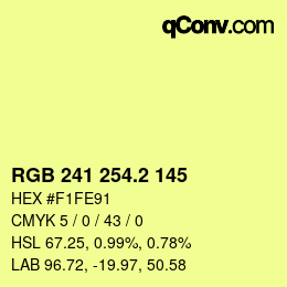 カラーコード: RGB 241 254.2 145 | qconv.com