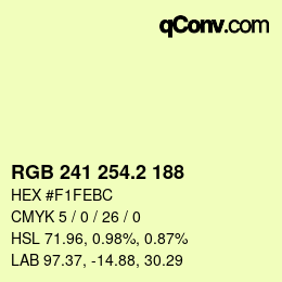 カラーコード: RGB 241 254.2 188 | qconv.com