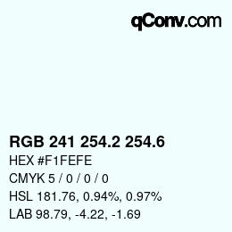 カラーコード: RGB 241 254.2 254.6 | qconv.com