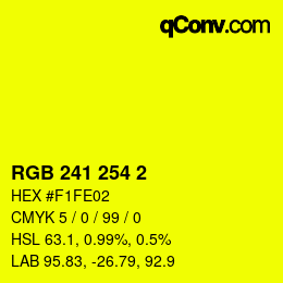 カラーコード: RGB 241 254 2 | qconv.com