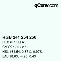 Color code: RGB 241 254 250 | qconv.com