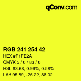 カラーコード: RGB 241 254 42 | qconv.com