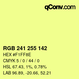 Color code: RGB 241 255 142 | qconv.com