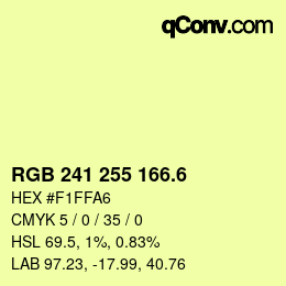 カラーコード: RGB 241 255 166.6 | qconv.com
