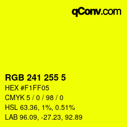 Color code: RGB 241 255 5 | qconv.com