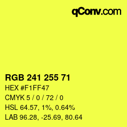 Color code: RGB 241 255 71 | qconv.com