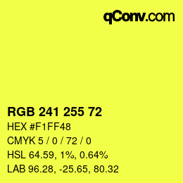 Código de color: RGB 241 255 72 | qconv.com