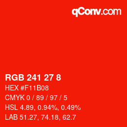 カラーコード: RGB 241 27 8 | qconv.com