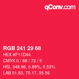 Color code: RGB 241 29 68 | qconv.com