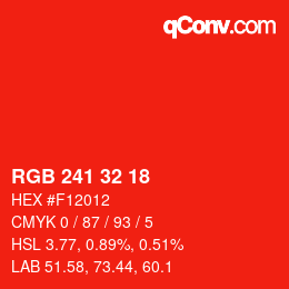 Color code: RGB 241 32 18 | qconv.com