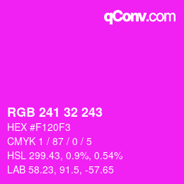 Color code: RGB 241 32 243 | qconv.com