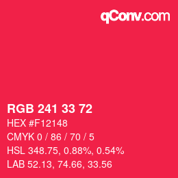 カラーコード: RGB 241 33 72 | qconv.com