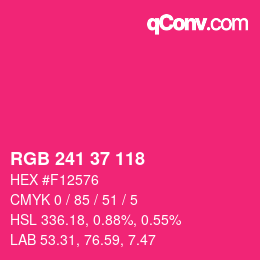 カラーコード: RGB 241 37 118 | qconv.com