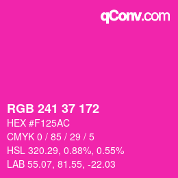 カラーコード: RGB 241 37 172 | qconv.com