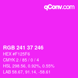 Color code: RGB 241 37 246 | qconv.com