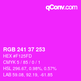カラーコード: RGB 241 37 253 | qconv.com