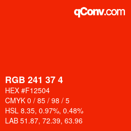 颜色代码: RGB 241 37 4 | qconv.com