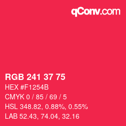 カラーコード: RGB 241 37 75 | qconv.com