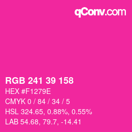 Código de color: RGB 241 39 158 | qconv.com