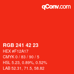 カラーコード: RGB 241 42 23 | qconv.com