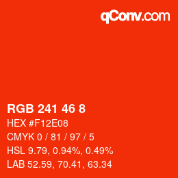 Color code: RGB 241 46 8 | qconv.com