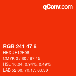 Color code: RGB 241 47 8 | qconv.com