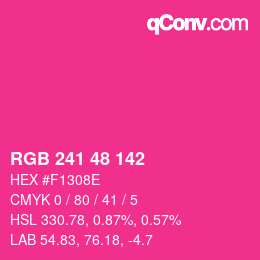 Color code: RGB 241 48 142 | qconv.com