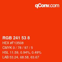 Color code: RGB 241 53 8 | qconv.com