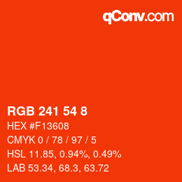 Color code: RGB 241 54 8 | qconv.com