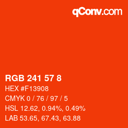 カラーコード: RGB 241 57 8 | qconv.com