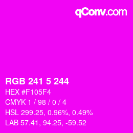 Color code: RGB 241 5 244 | qconv.com