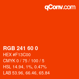 Color code: RGB 241 60 0 | qconv.com