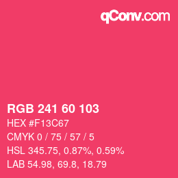 Color code: RGB 241 60 103 | qconv.com