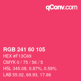 Color code: RGB 241 60 105 | qconv.com