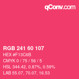 颜色代码: RGB 241 60 107 | qconv.com