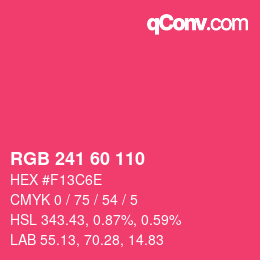 颜色代码: RGB 241 60 110 | qconv.com