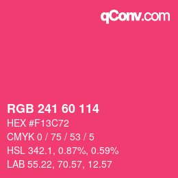 颜色代码: RGB 241 60 114 | qconv.com