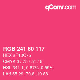 颜色代码: RGB 241 60 117 | qconv.com