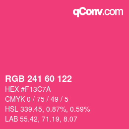 颜色代码: RGB 241 60 122 | qconv.com