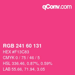 颜色代码: RGB 241 60 131 | qconv.com