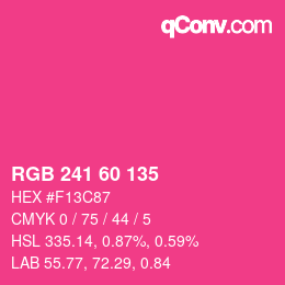 カラーコード: RGB 241 60 135 | qconv.com