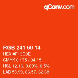 颜色代码: RGB 241 60 14 | qconv.com